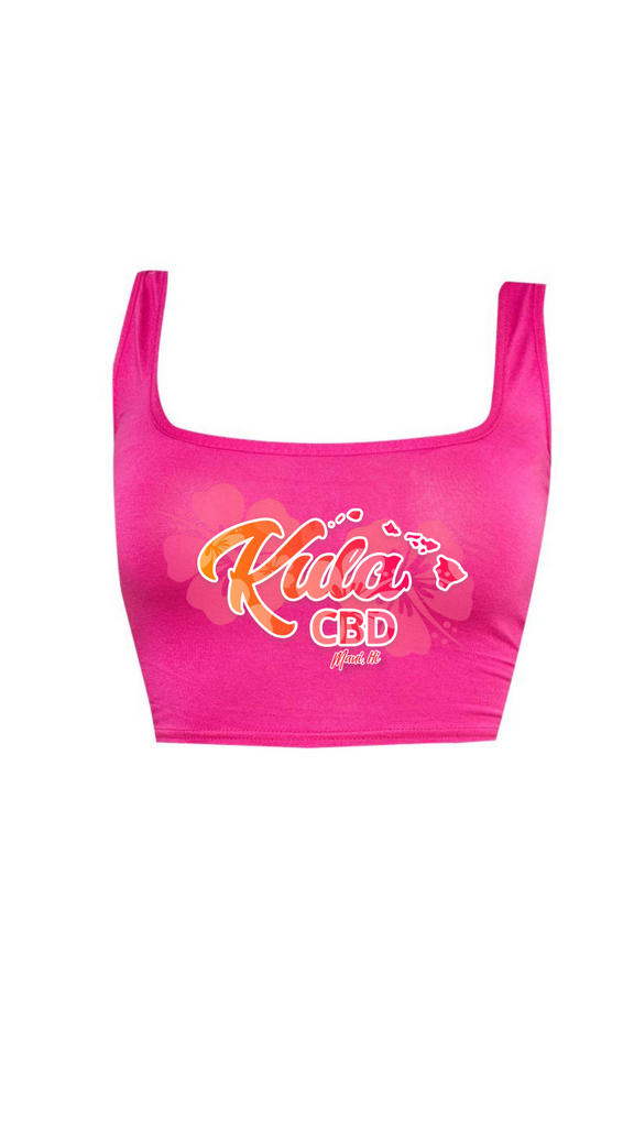 Kula Hawaii CBD Hot Pink Basic Jersey Square Neck Crop Vest